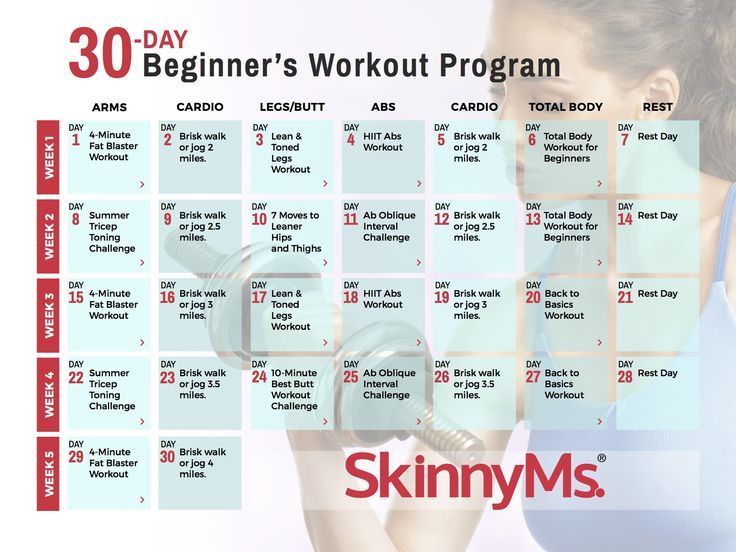 Fitness Calendar for Beginners