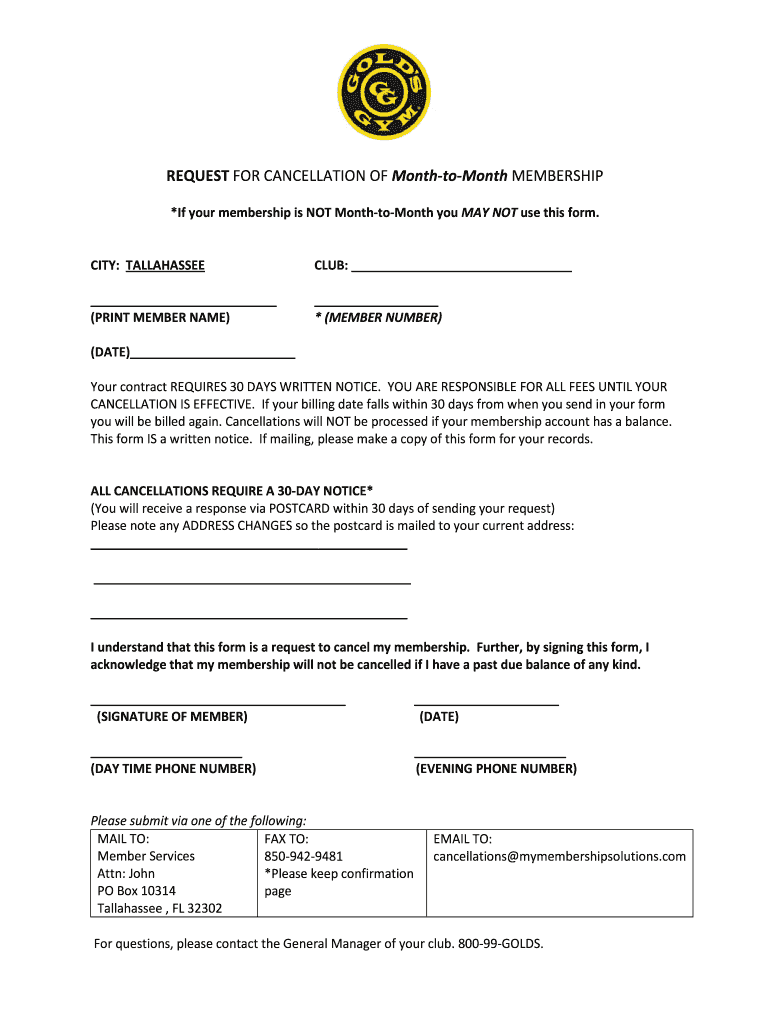 How Do You Cancel Gold'S Gym Membership