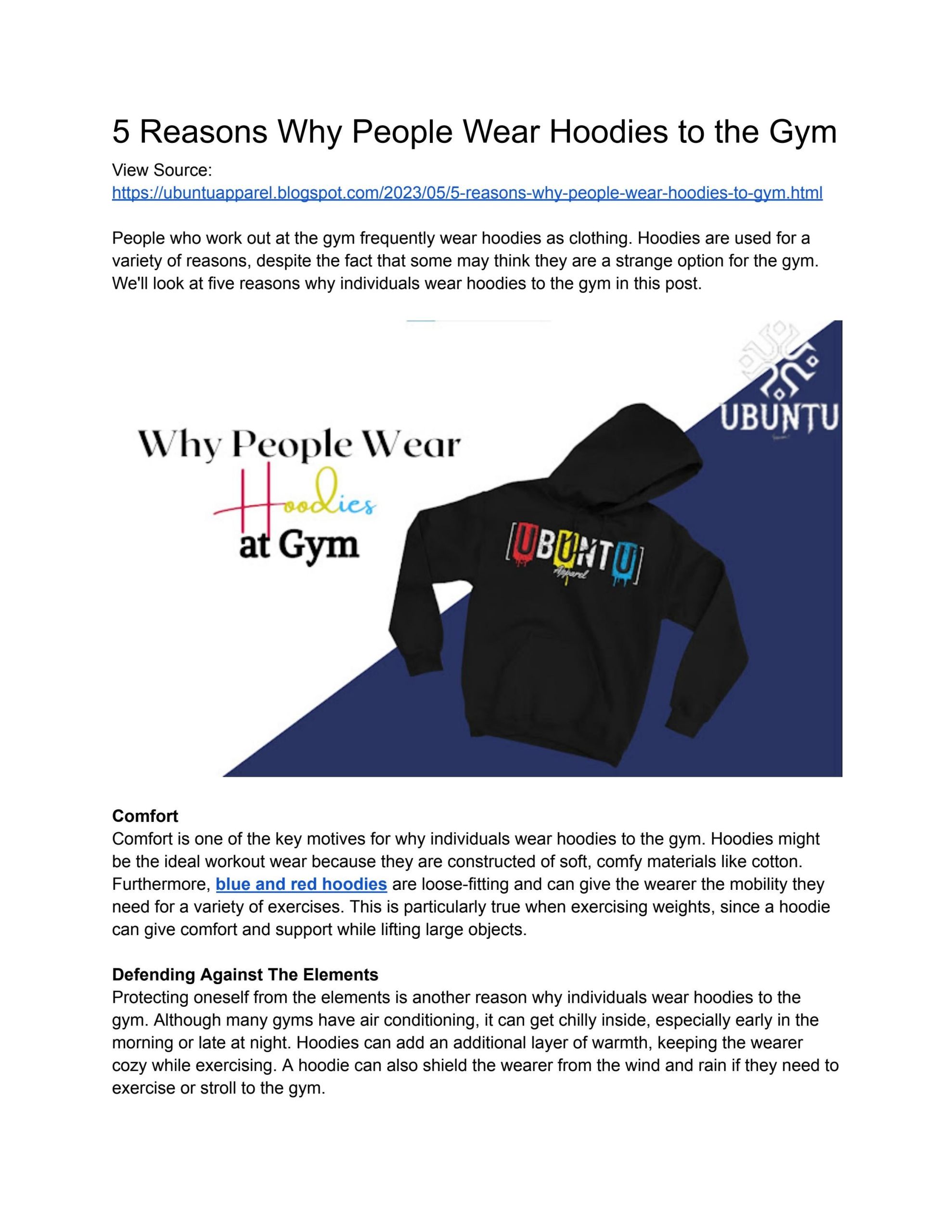 Why Do People Wear Hoodies in the Gym